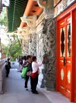 Tourists explore Po Lin Monastery .